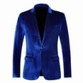 thumbnail image 4 of Sakmal Blazers for Women Blue Velvet Suit Jacket Lapel Collar Long Sleeve Blazer for Women XXL, 4 of 4