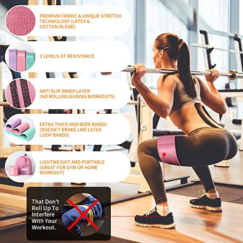 Activate Glutes and Thighs Workout Bands Hip Bands Wide Resistance Bands Hip Resistance Band for Legs and Butt Hurdilen Resistance Bands Loop Exercise Bands 