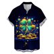 thumbnail image 2 of Blusa y camisa de manga corta con cuello vuelto para hombre, blusa informal de moda con cuello vuelto, blusa estampada de manga corta con botones, blusa de poliéster para hombre, 2 of 6