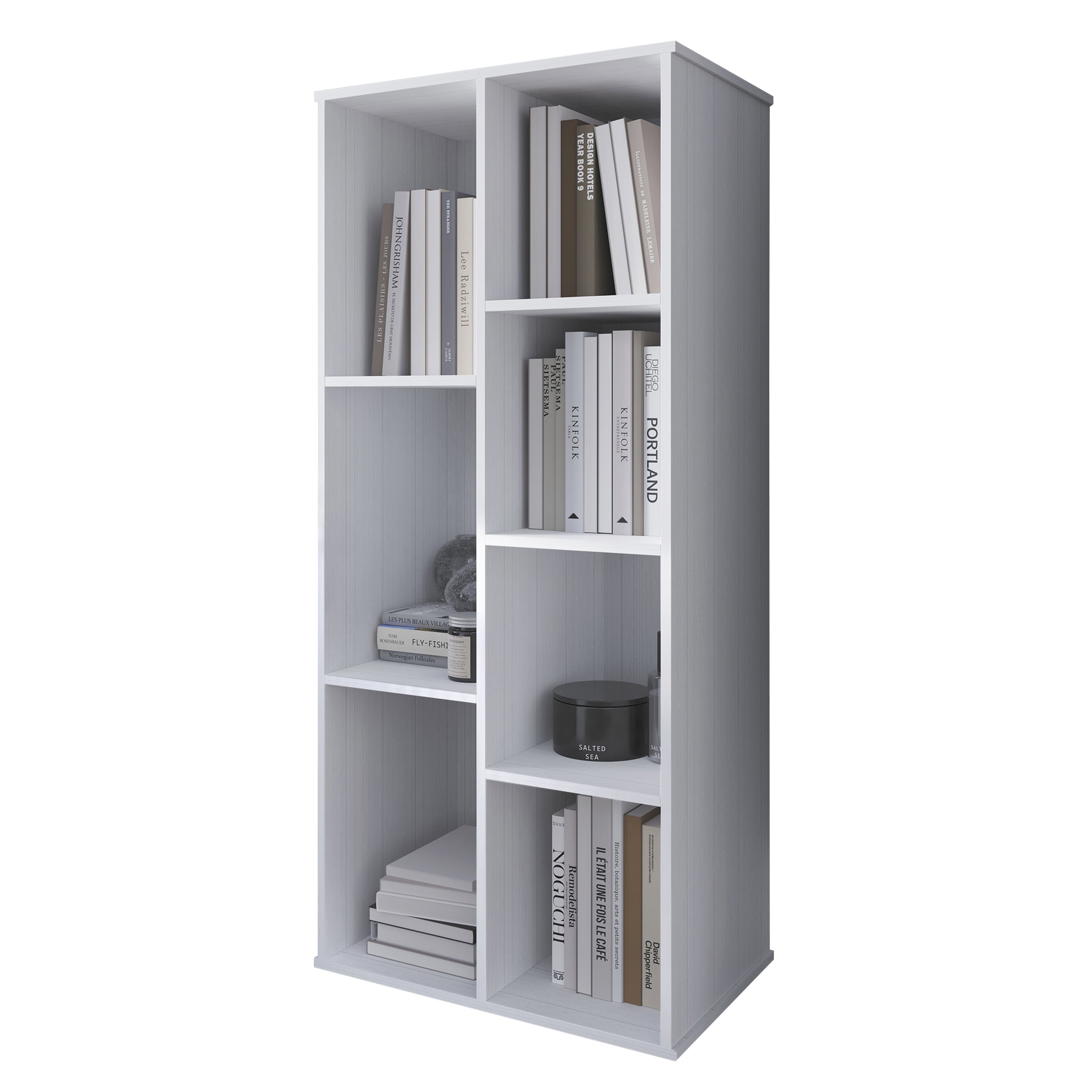 Castle Place Simple 7-Cube Open Shelf Bookcase, White
