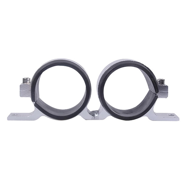 Soporte De Bomba De Combustible De 60Mm/2,36 Pulgadas Soporte De Montaje De Bomba De Combustible De Coche De Aleación De Aluminio Soporte De Abrazadera De Filtro Doble De Coche Plateado Para Vehículo seitruly VI005812-00