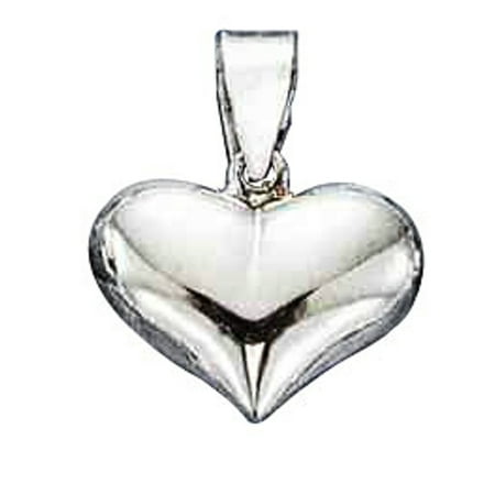 Wide Puffed Heart - Sterling Silver 16
