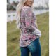 thumbnail image 2 of Jersey de manga larga con cuello en V, estampado elegante, cómodo, informal, suelto, para mujer, sudadera, color caqui S, 2 of 4