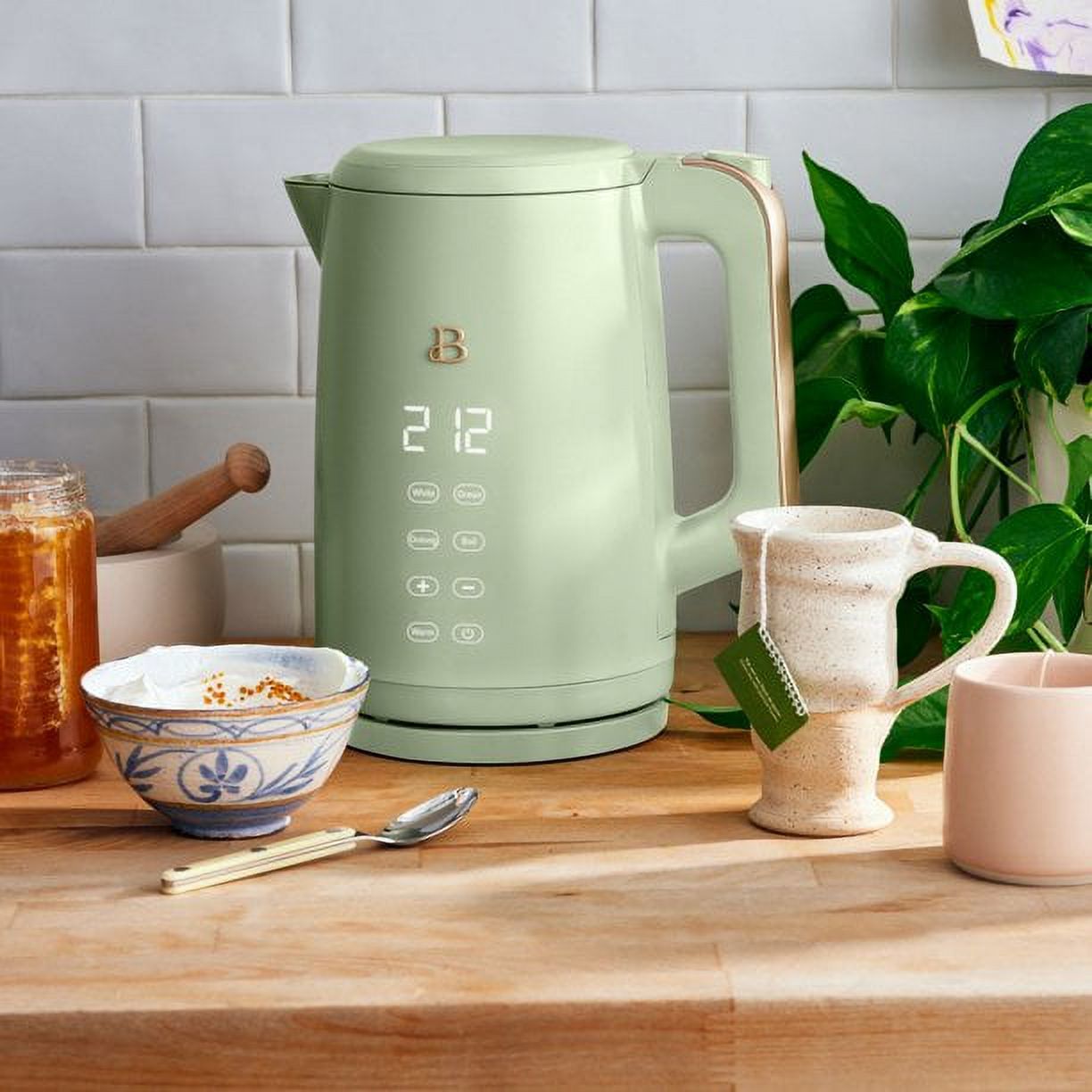 Beautiful 1.7-Liter Electric Kettle 1500 W with One-Touch Activation, Sage Green by Drew Barrymore - image 2 of 8