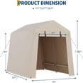 thumbnail image 7 of EastVita 7x10 FT Portable Outdoor Storage Shed with 2 Roll-Up Zipper Doors Vents Khaki, 7 of 7
