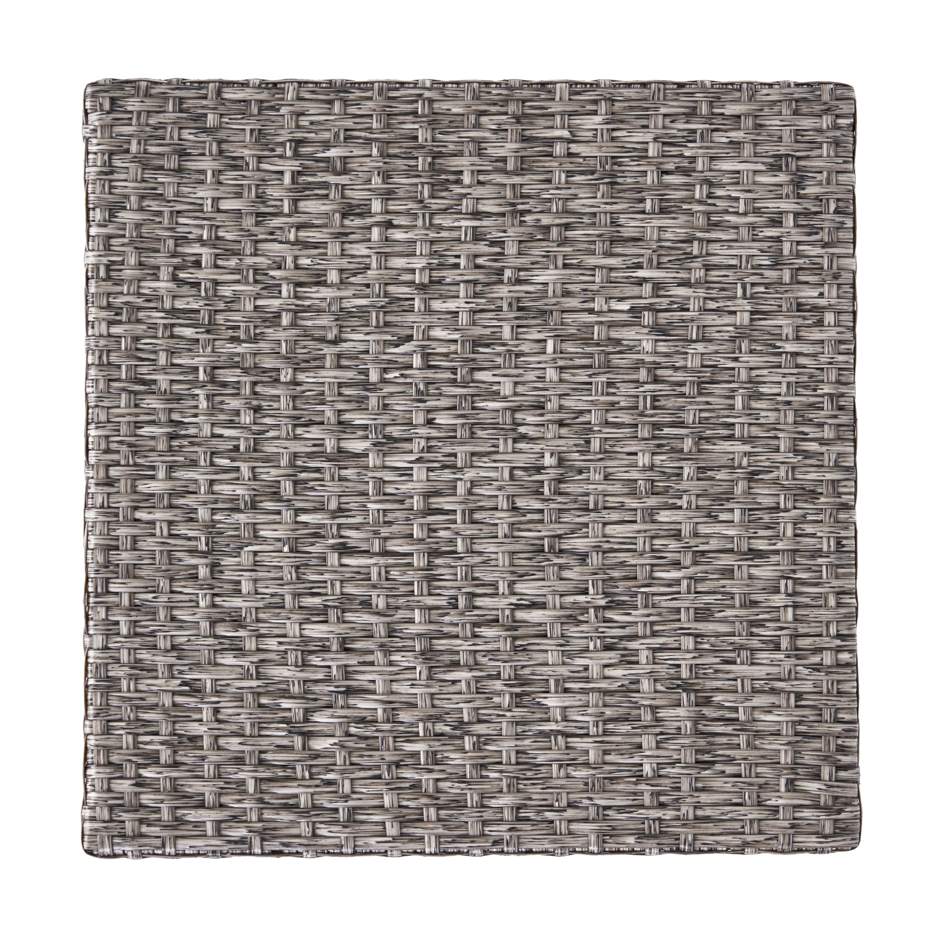 Outdoor Cube Shape Wicker Side Table, Compact Leisure Accent Table for Patio Garden, Black