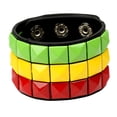 thumbnail image 4 of Pulsera Ancha Punk Yinane de Cuero PU para Adultos Tres Colores, 4 of 8