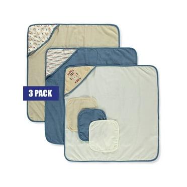 Duck Duck Goose Baby Boys' 6-Piece Towel & Washcloths Set - blue/multi, one size