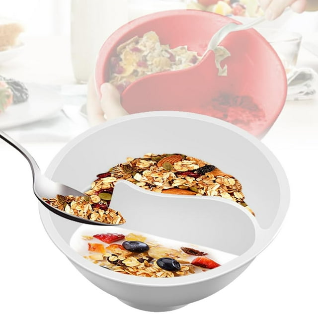 Off Promotions! Cereal Bowl, Separated Cereal Bowl Split Cereal Bowl Anti Soggy Snack and Dip Bowls Dry Separated Oatmeal Bowl Partitioned Versatile Large Capacity Tableware Breakfast Plates