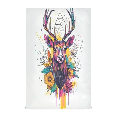 

Kitchen Towel 28x18 Inches x1，Plate Towel Decorative Towel Napkin Tea Towel Tea Towels For Kitchen Dish Cloths & Dish Towels Color Art Deer