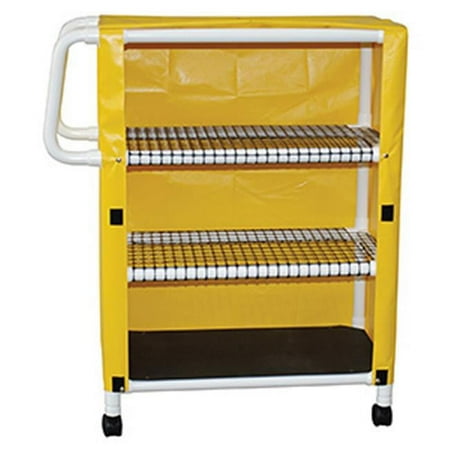 MJM International WT332T-3C Woodtone 4-shelf utility & linen cart with mesh