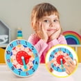 thumbnail image 2 of Light Blue Wooden Learning Clock Toy Time Telling Educational Puzzle Numbers Colors Cognitive Development Early Math Skills Teaching Aid For Kids 7.44X0.98 Inch 0.07 Lbs, 2 of 5
