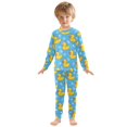 thumbnail image 3 of Dailycode Cotton Pajama Set Snug Fit Long Sleeve Top and Pants for 18M-8Y Little Duck on Water, 3 of 7