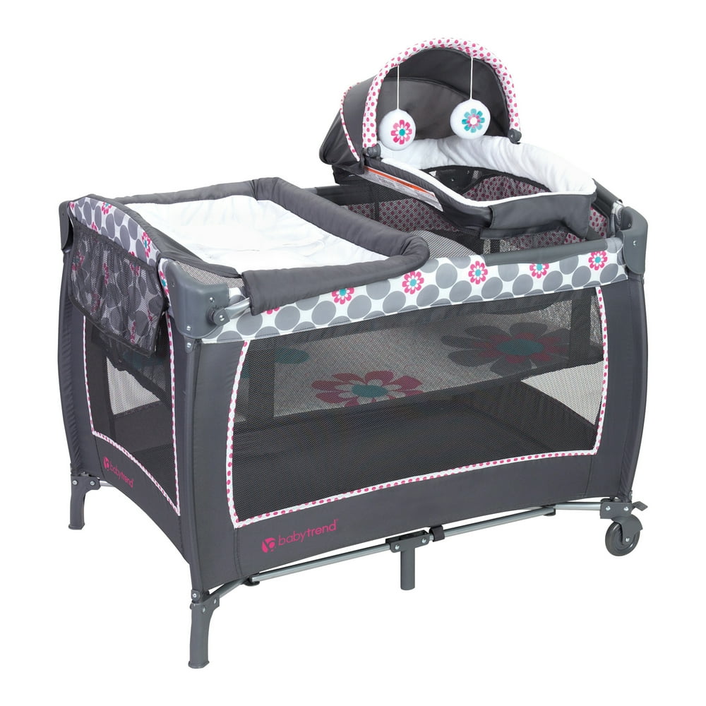 Baby Trend Lil Snooze Deluxe II Nursery Center Playard, Daisy Dots