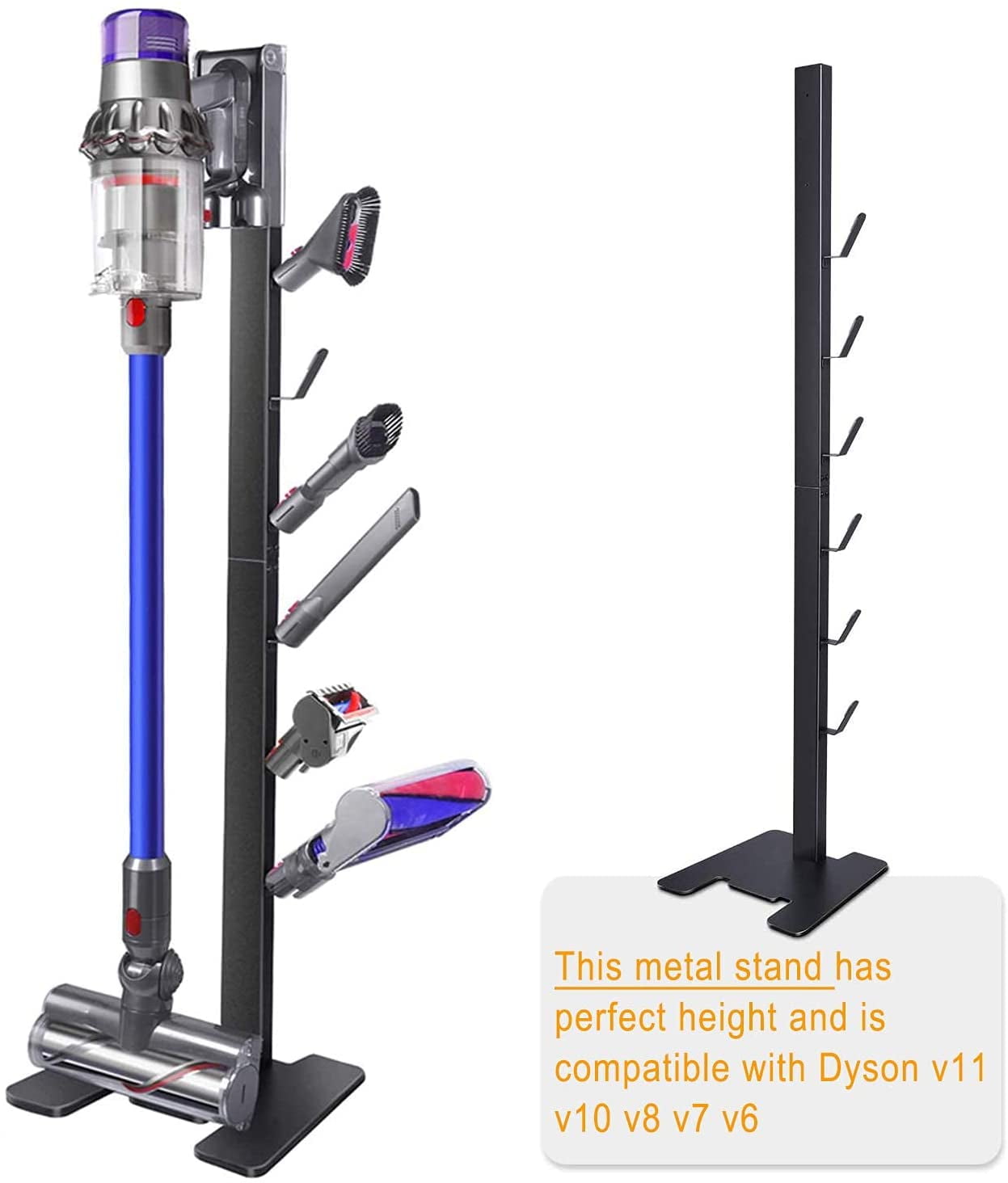 ASSJ Storage-Stand-Docking-Station-Holder Compatible with Dyson V15 Detect V11  V10 V8 V7 V6 Cordless Vacuum Cleaners  Accessories, Stable Metal Organizer  Rack, Brushed Black - Walmart.com