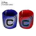 thumbnail image 3 of Brazalete de capitán Uxcell, banda elástica con letra C para entrenamiento de equipo de fútbol, paquete de 2 en azul y rojo, 3 of 5