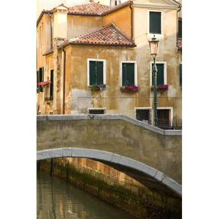 Small Bridge over a Side Canal in Venice, Italy Print Wall Art By David