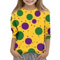 thumbnail image 1 of COM1950s Chemises pour Filles, Enfants Mode Carnaval Femme Col Rond T-Shirt Imprimé Manches 3/4 Blouse, 1 of 9