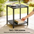 thumbnail image 4 of Outsunny Outdoor Coffee Table with Storage Shelf, Adjustable Feet, Black, 4 of 10