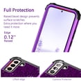 thumbnail image 3 of Casetego for Samsung Galaxy S23 Case with 2 Tempered Glass Screen Protector + 2 Camera Lens Protector,Shockproof Heavy Duty Full Body Sturdy Protective Cover,Black Purple, 3 of 7
