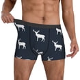 thumbnail image 3 of Men's Boxer Briefs, white moose deer black Soft Comfy Mens Underwear Boxer Briefs Breathable With Widen Waist, 3 of 7