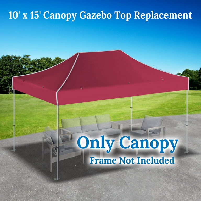 YardGrow 10x15 FT Pop Up Canopy Top Canopy Tent Replacement Top Gazebo Tent Cover ONLY Walmart