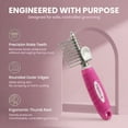 thumbnail image 5 of Poodle Pet Dematting Fur Rake Comb Brush Tool - Dog and Cat Comb with Long 2.5 Inches Steel Safety Blades for Detangling Matted or Knotted Undercoat Hair (Pink), 5 of 10