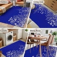 thumbnail image 6 of Flower Floral Plant Area&nbsp;Rug 4x6ft Blue Background Non-Slip&nbsp;Washable Square&nbsp;Rugs Soft Felt Indoor Floor Mat for Bedroom Kitchen Living Room Bathroom, 6 of 9