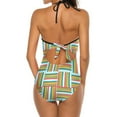 thumbnail image 5 of Color Block Swimsuit Sexy Colorful Stripes Sling Swimwear One-Piece Colorful Swimsuits Surfing Push Up Bathing Suits, 5 of 5