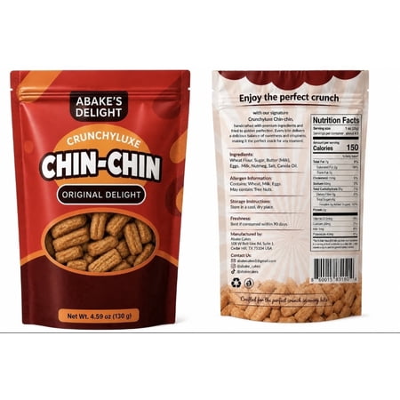 • CrunchyLuxe Chin- Chin - Original Delight Flavor, 5 Packs (4.59 oz / 130 g Each)