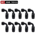 thumbnail image 1 of 10pcs Black AN6 8 10 Straight 45 90 Degree Oil Fuel Swivel Hose Oil Hose End Adapter Kit~0993, 1 of 1