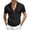Black, variant on Mens Outdoor Relaxed Fit Polo Shirt Zip Placket T Shirt Jacquard Short Sleeve Top Black L