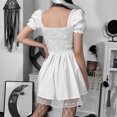 thumbnail image 4 of Vestido de encaje con corsé de manga abullonada oscura a la moda para mujer Fridja  qw523, 4 of 9