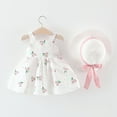 thumbnail image 5 of Weebloom Girls Spring Outfits Sleeveless Princess Dresses Hat Baby Dot Kids Toddler Bow Set Clothes Set Pink 12-18 Months, 5 of 5