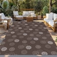 thumbnail image 2 of Brown Daisy Outdoor Rug for Patio/Deck/Porch, Non-Slip Large Area Rug 6 x 9 Ft, Modern Farmhouse Chrysanthemum Floral Indoor Outdoor Rugs Washable Area Rugs, Reversible Camping Rug Carpet Runner, 2 of 8