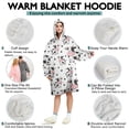thumbnail image 5 of Wearable Oversized Blanket,White Cow Family Spot Pattern Wearable Blanket Hoodie for Adults,Cozy Hooded Blankets with Super Pockets,Super Warm Fuzzy Pullover for Women & Men, 5 of 6