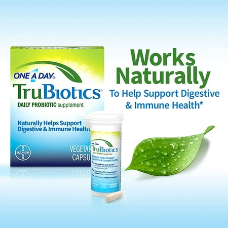 One A Day TruBiotics, Daily Probiotic Supplement for Digestive Health, 30-Capsule Box