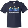 thumbnail image 3 of Inktastic Happy Hanukkah with Lit Candles Youth T-Shirt, 3 of 5