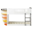 thumbnail image 3 of 100" X 41" X 57" White And Chocolate Twin Over Twin Bunk Bed With Storage Shelf, 3 of 5