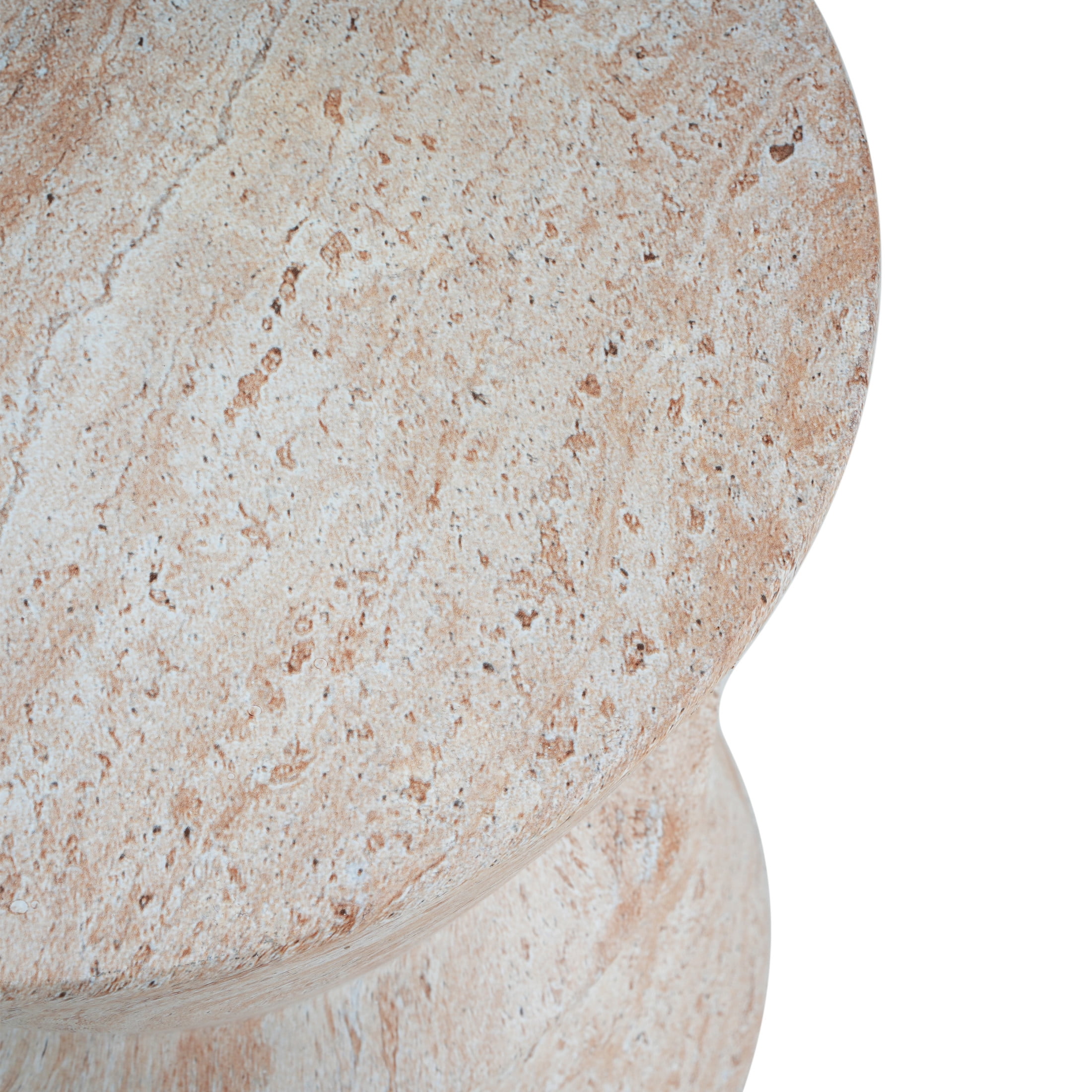 Christopher Knight Home Elegant 15.5" Outdoor Lightweight Concrete Hourglass Side Table, Travertine Finish