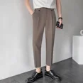 thumbnail image 5 of Pantalones de traje elásticos de negocios para hombre, rectos, holgados, de sastrería social, drapeados, de verano, negros, 9, recortados, fluidos, elásticos, 2024, 5 of 5