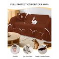 thumbnail image 4 of Brown Modern Sofa Covers for 2-3 Cushion Couch L-Shaped Sectional, Farmhouse Rabbit Abstract Art Washable Sofa Covers Slipcover for Living Room Furniture, Couch Cover Blanket 71"x134", 4 of 9