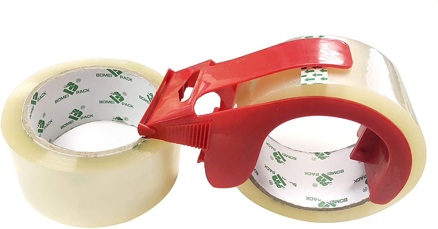 BOMEI PACK Silent No Noise Packing Tape Clear, 1.88 Inch x 50m, 2 Rolls