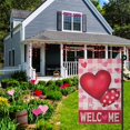 thumbnail image 3 of Valentines Day Garden Flag 12x18 Inch Heart Pattern Double Sided for Anniversary Wedding Yard Outdoor Decoration, 3 of 6