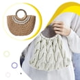 thumbnail image 3 of Qarigey Bolsos de mano de mimbre de media luna para mujer, bolsos de mano Vintage de mimbre tejido para verano, concha de playa, estilo bohemio, bolso de Bolsas de mensajero y de hombro Color café Qarigey AP018527-01, 3 of 6