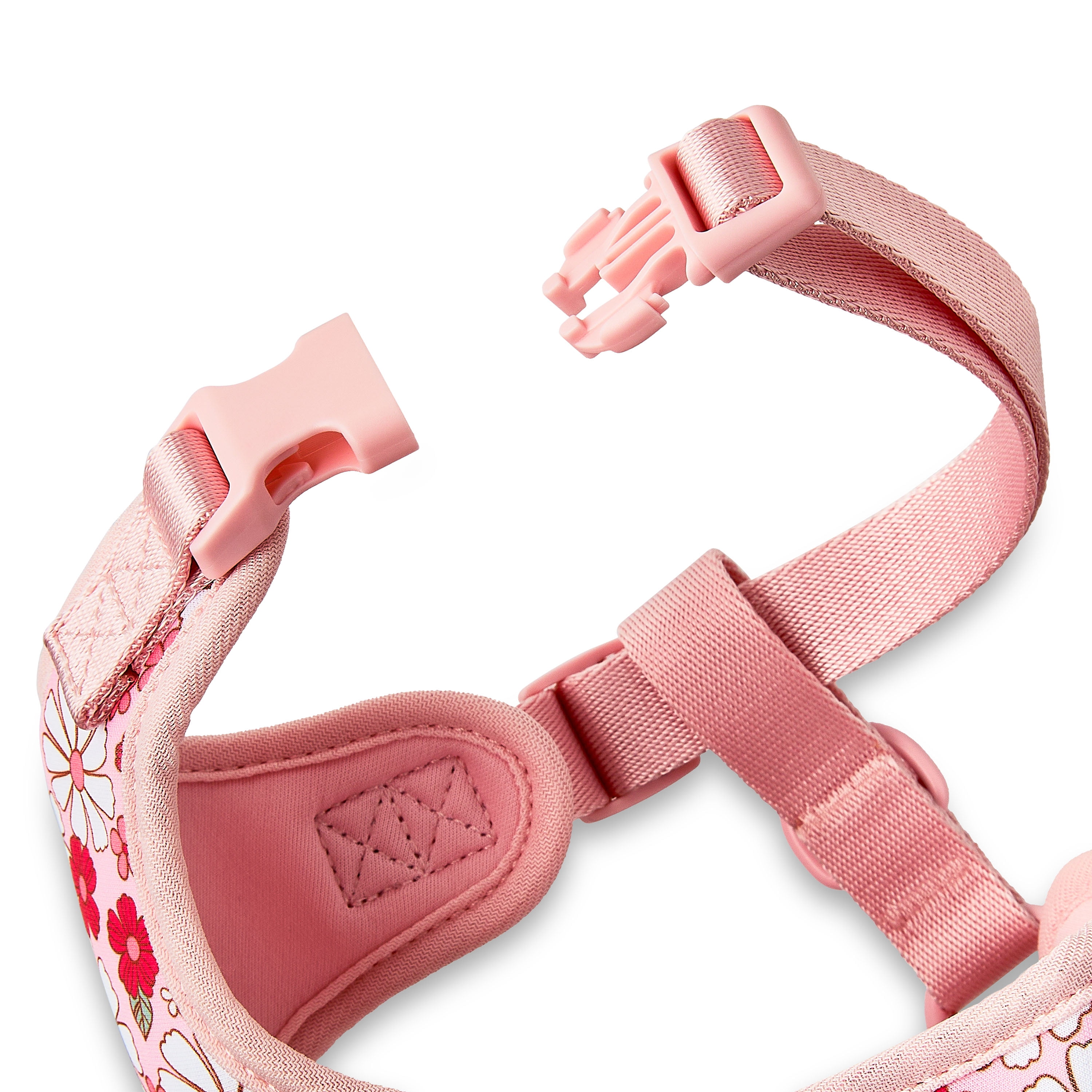 Vibrant Life Polyester & Spandex Floral Adjustable Dog Harness, Pink, Small