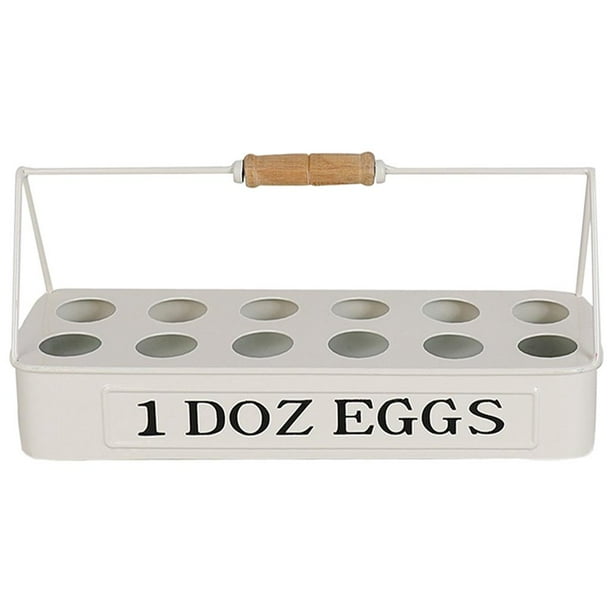 Bandeja para huevos de cocina con capacidad para 12 huevos, caja para guardar huevos. blanco
