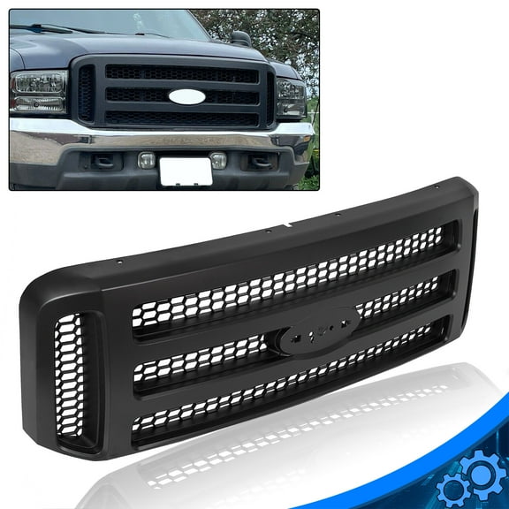 MATTE BLACK Grille CONVERSION For 1999-2004 Ford Super Duty F250 F350 F450 F550