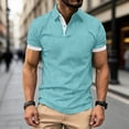 thumbnail image 2 of Men's Short Sleeve Golf Shirt Quick Dry Performance Pique Muscle Slim Fit T-Shirt Moisture Wicking Breathable Tennis Top for Summer Workout Bodybuilding Athletic, 2 of 9