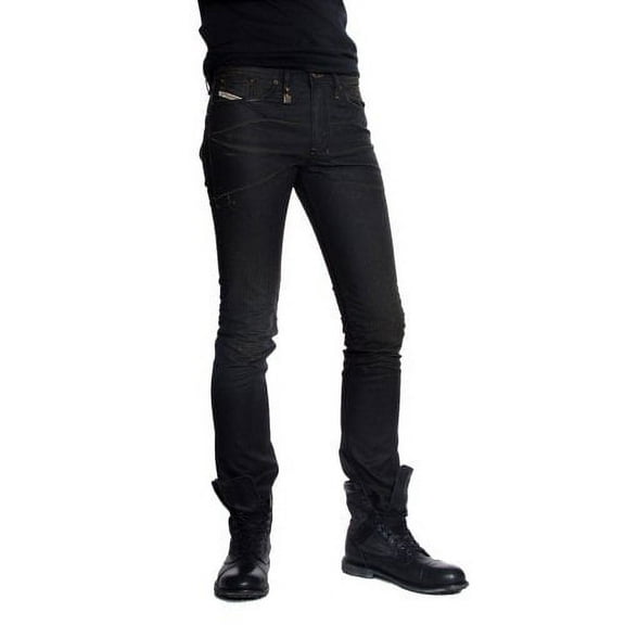 Diesel 'Shioner' Coated Slim Skinny Leg Jeans 0804H Charcoal/Denim 26W x 32L